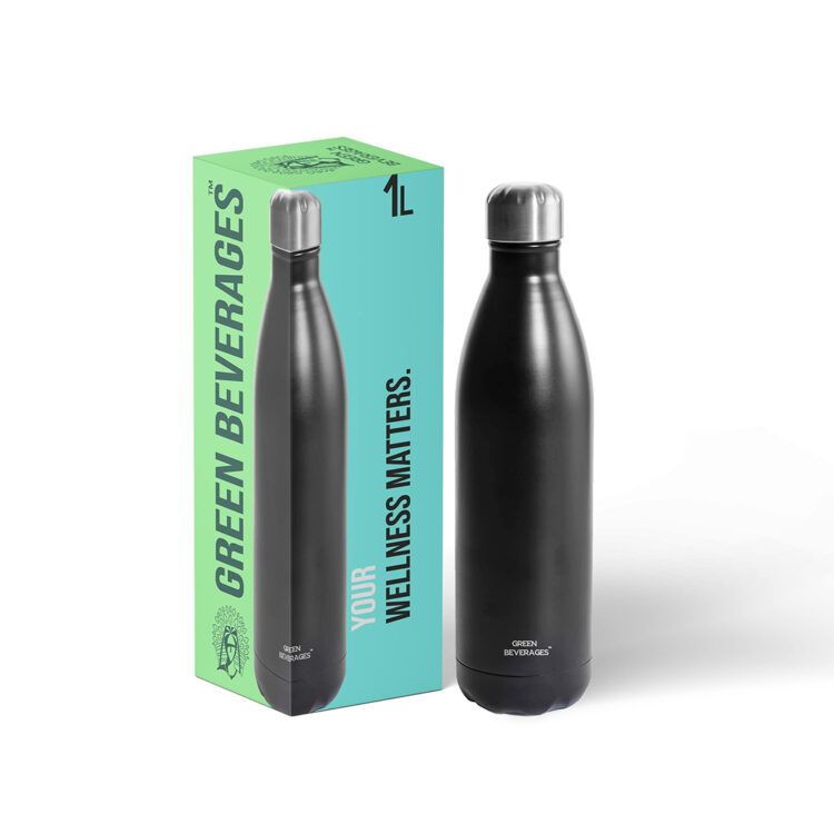 Insulated steel bottle-black 1L