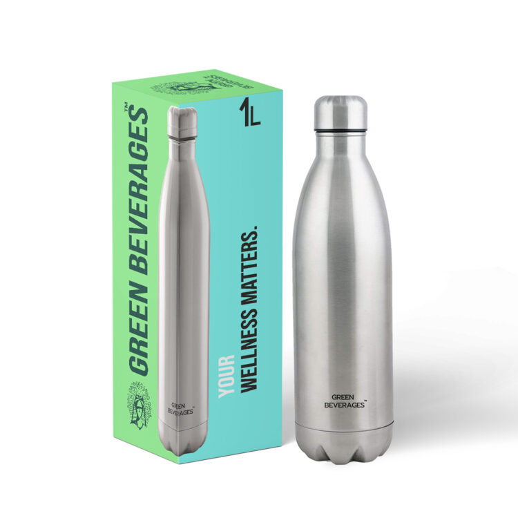 Insulated steel bottle-silver 1L