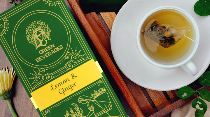 green beverages lemon and ginger green tea