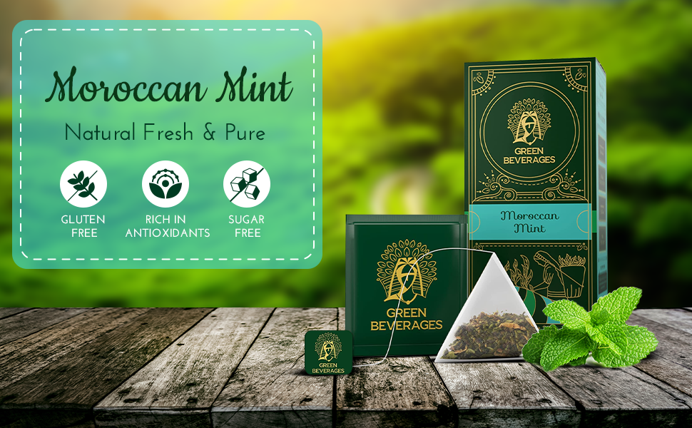 natural, fresh and pure morrocan mint tea, mint leaves