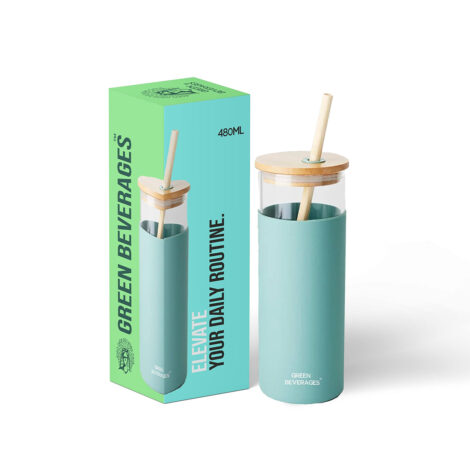 mint green glass tumbler - 480ml