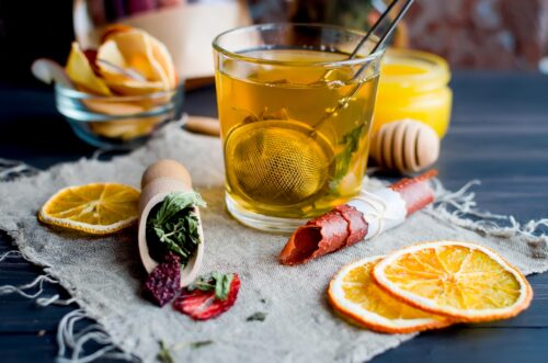 green tea with lemon essence